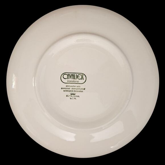 Royal China Cavalier Ironstone 10" Dinner Plate Brown Floral Medallion USA - Picture 3 of 4